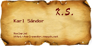 Karl Sándor névjegykártya
