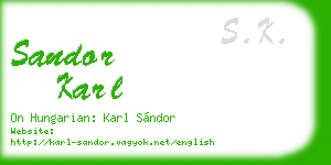 sandor karl business card