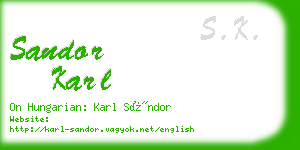 sandor karl business card